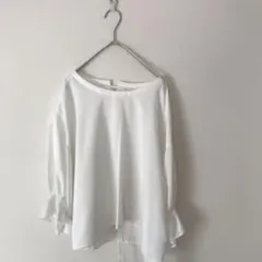 美品✨インディヴィ ゆったり 大きい 19号 48 ブラウス 長袖 白 