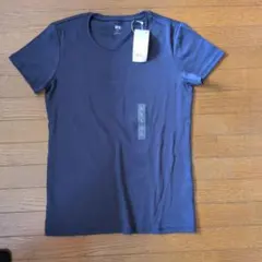 新品未使用 UNIQLO ネイビースーピマコットンクルーネックT シャツ Lのサムネイル