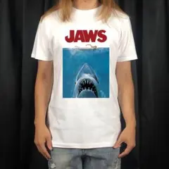 映画JAWS パロディーTシャツ Sサイズ〜5XL対応可 白・黒色 変更可能
