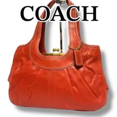 【美品】COACH コーチ トートバッグ レザー オレンジ 型番　12248