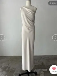 【新品未使用】celon asymmetry drape cami dress