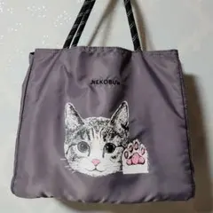 NEKOBU 猫イラスト トートバッグ グレー しまむら