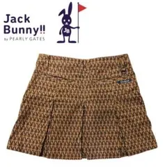 【美品】ジャックバニー プリーツスカート インナーパンツ 総柄 ゴルフウェア