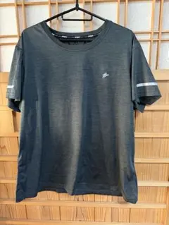 速乾　反射材　ダークグレー クルーネックTシャツ