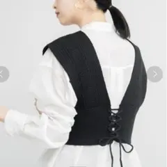 LOWRYSFARM 　ニットビスチェ ブラック　フリーサイズ