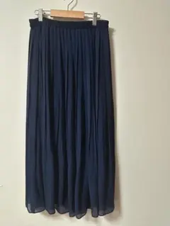 【UNIQLO】ネイビー プリーツロングスカート Lサイズ