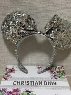 ディズニー カチューシャ ミニー スパンコール シルバー キラキラ