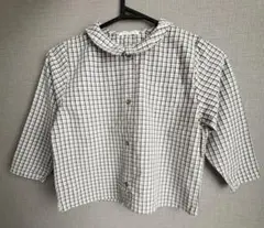 【新品】100〜110cm韓国子供服 秋服 チェック柄ブラウス