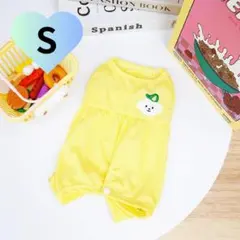 犬猫 術後服 保護服 ロンパース 皮膚保護 小型犬 去勢手術 S イエロー