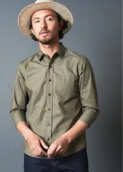 【タグ付き】Magine 7分袖シャツ オリーブ