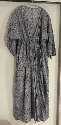 花柄七分袖ロングワンピース ロングカーディガン