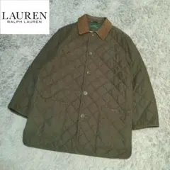 LAUREN Ralph Lauren ラルフローレン 襟本革キルティングコート