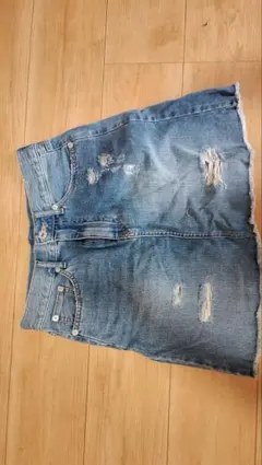 BROWNY STANDARD デニムスカート ダメージ加工 Lのサムネイル