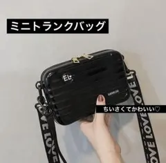 ミニトランクバック　ショルダーバック　プラスチック　小物収納　コスメケース　黒