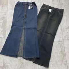 新品　ロング　デニム　マーメイドスカート　2枚セット　W64