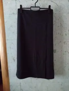 ユニクロ ストレッチダブルフェイススリットスカート 黒 XL サイドスリット