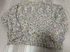 ニット　レディース　Lサイズ　ホワイト　つぶつぶ　ネップ