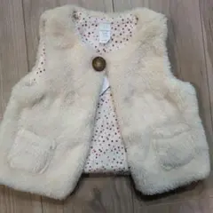 【新品　未使用】babyGap ファー ベスト 12-18M 80 ホワイト