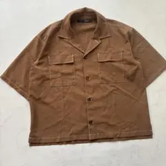defective struct 半袖シャツブラウン L（D576）