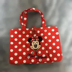 【レア品】ディズニー ミニーマウス　トートバッグ 赤ドット 水玉 レトロ