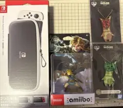 amiibo リンク＋Switch用キャリングケース+コログのラバーチャーム2個