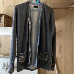 美品　TK MIXPICE グレー カーディガン Lサイズ