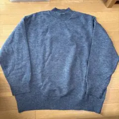グレー クルーネック 長袖セーター