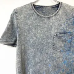 BAYFLOW 半袖 Tシャツ デニム調 フロントプリント ペイズリー柄