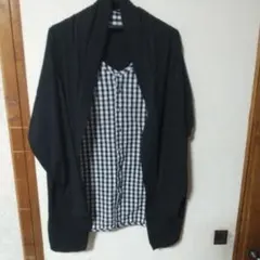 アンティカ ブラックカーディガン風トップス