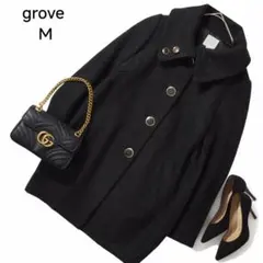 grove グローブ ウール混 コート 黒 ブラック M