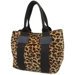 ハンドバッグ レオパード柄 手持ち 手提げ アニマル柄 個性的 スクエア型