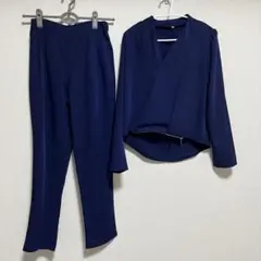 【匿名配送】美品　結婚式 フォーマルパンツスーツ セット セットアップ ネイビー