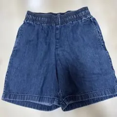 GU デニムショートパンツ ウエストゴム