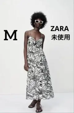 ZARA ※未使用 ※ロング丈プリント柄ワンピース サイズM