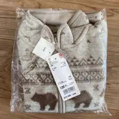 ユニクロ プリントフリース フルジップジャケット 120cm