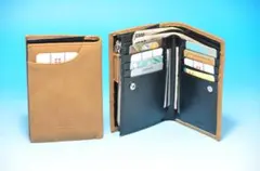 メンズ二つ折り財布／多機能型／ライフガ－ド／3／キャメル