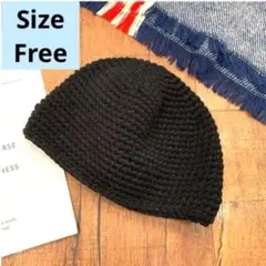 黒 イスラム帽 キャップ アウトドア 防寒 ショートビーニー ワッチ 洗濯可