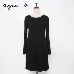 美品 トゥービーバイアニエスベー ビジューワンピース 黒サイズTu*HD1140