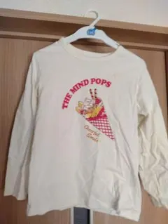 女の子　長袖Tシャツ　ロンT　130cm　綿100%　白