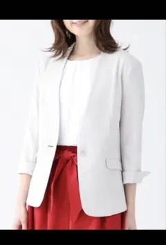 ノーカラージャケット ライトベージュ Sサイズ　ハニーズ　GLACIER