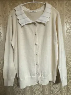 LOWRYS FARM フリル襟カーディガン