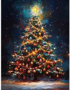 クリスマスツリー ダイヤモンドアートキット 30x40cm