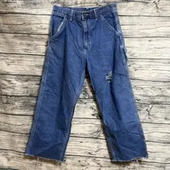80s Carhartt ヒッコリーペインターパンツ アメリカ製 星タグ W32