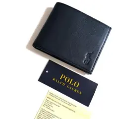 POLO RALPH LAUREN 折り財布 レザー ネイビー 未使用品のサムネイル