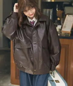 比翼デザインヴィンテージライク オーバーサイズブルゾン