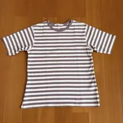 アメリカンホリック　ボーダー　半袖Tシャツ　くすみパープル