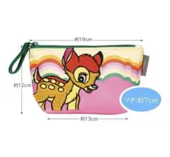 新品 未開封 フラットポーチ マチあり スケーター ディズニー レトロ バンビ