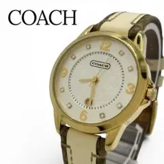 稼働品 COACH 腕時計　デイト シグネチャー シルバー文字盤 ゴールドのサムネイル
