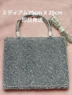 キラキラ ワイヤーバッグ ショルダーバッグミディアム 新品 シルバー 
