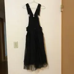 チュールサロペットスカート　ブラック